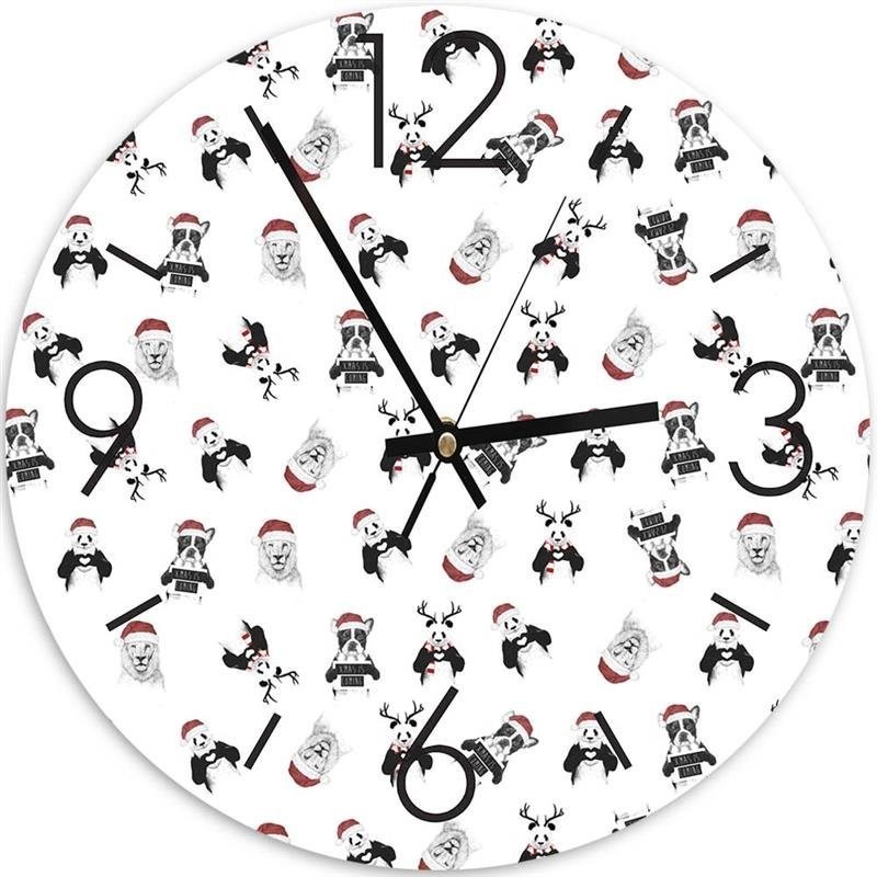 Wall clock - Christmas animals - Balazs Solti | FEEBY