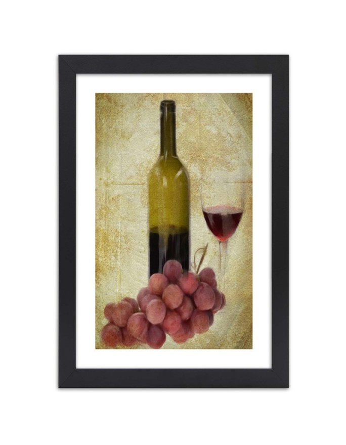 Poster Red Wine and Grapes