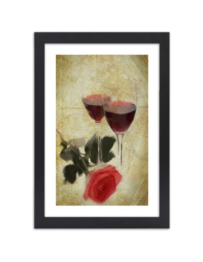 Poster Wine and retro rose