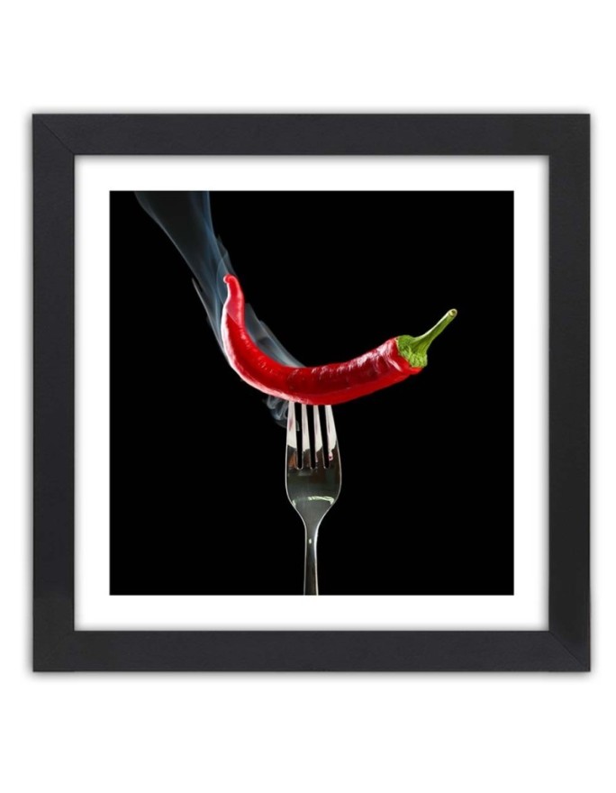 Poster Chili peppers on a fork