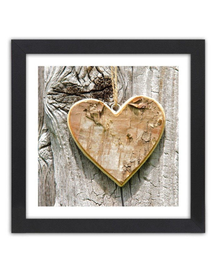 Poster Heart wood shabby chic