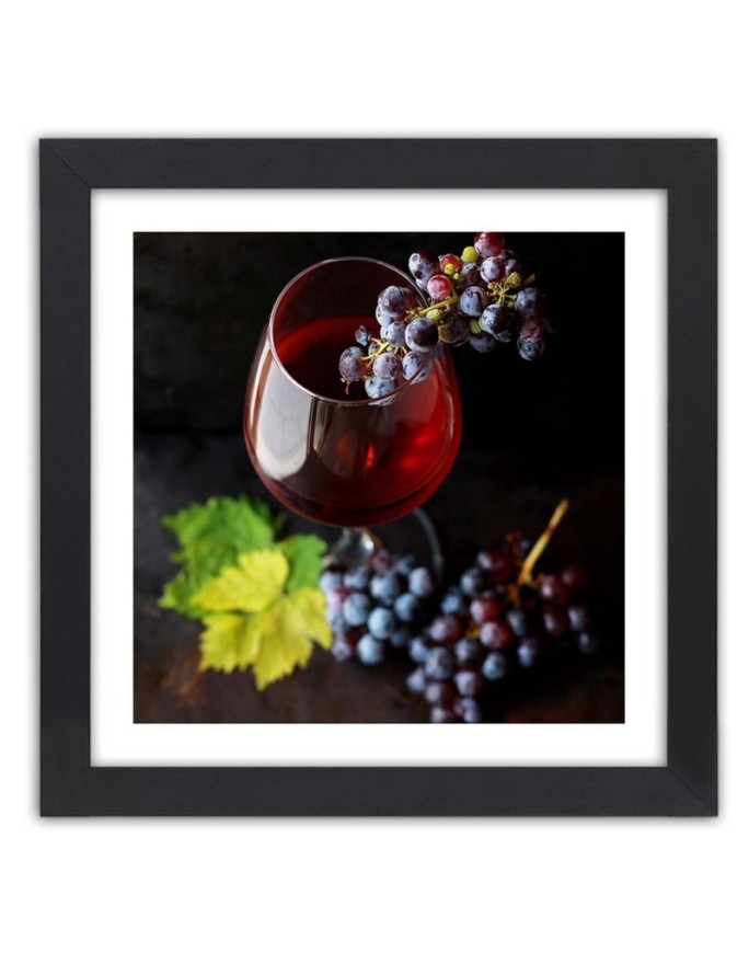 Poster Red wine and grapes