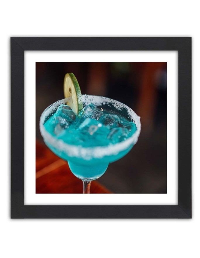 Poster Glass with blue drink