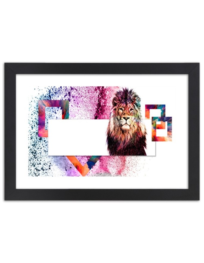 Poster Colorful lion abstract