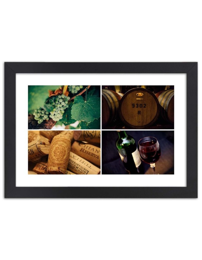 Poster Wine and grapes collage