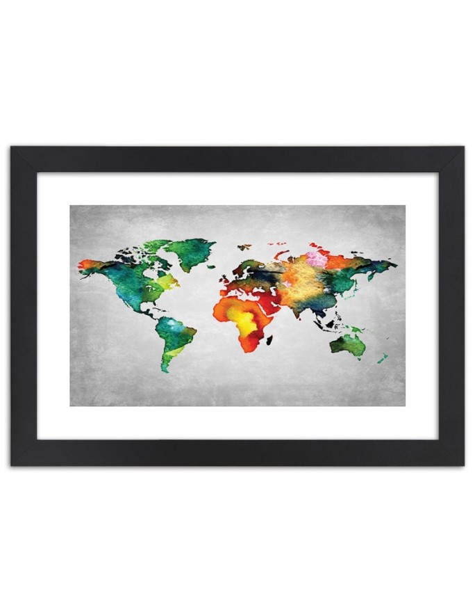 Poster Colorful world map...