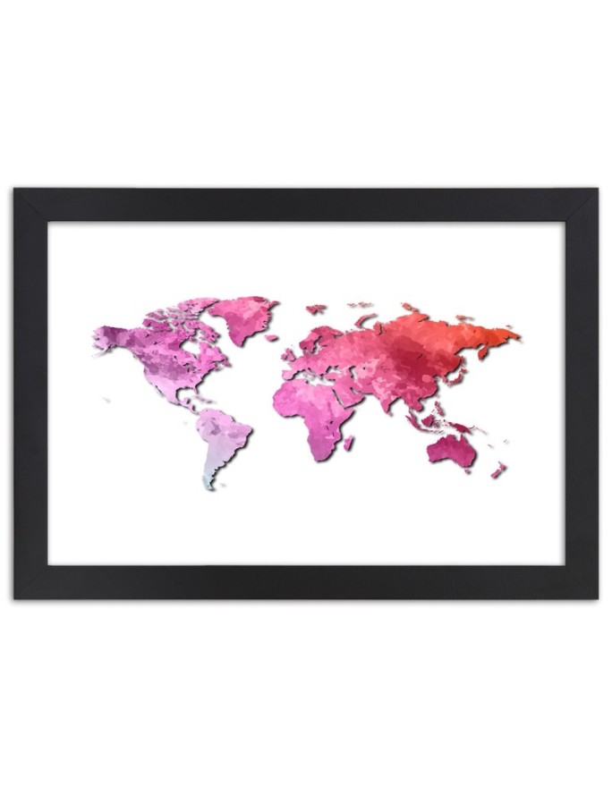 Poster Pink world map