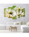 Daisies white flowers wall art painting for living room | FEEBY