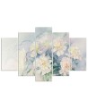 5 Piece Wall art prints Bouquet of white pastel flowers for living room | FEEBY