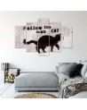 5 Piece Canvas prints Black cat for youth room | FEEBY