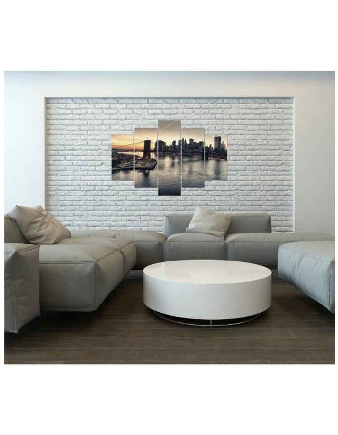 Canvas print 5 Piece for living room Brooklyn Bridge New York | FEEBY