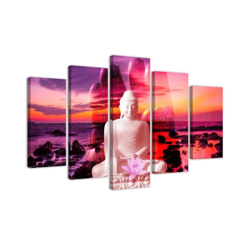 Printed painting 5 piece canvas Buddha on the background of the ocean | FEEBY
