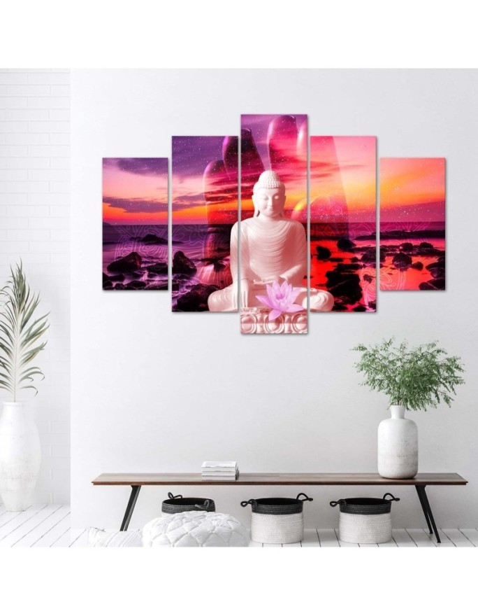 Printed painting 5 piece canvas Buddha on the background of the ocean | FEEBY