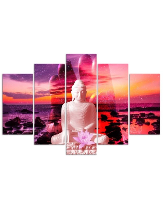 Printed painting 5 piece canvas Buddha on the background of the ocean | FEEBY