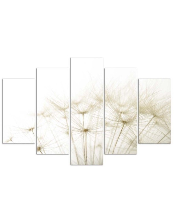 Dandelion beige canvas prints for living room wall | FEEBY