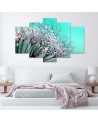 Turquoise Dandelion canvas wall art for bedroom, living room | FEEBY