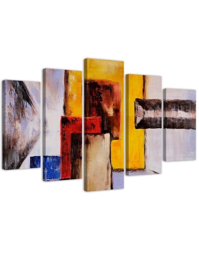 Prints on canvas Yellow 5 Piece abstract for wall to room | FEEBY