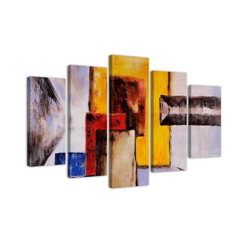 Prints on canvas Yellow 5 Piece abstract for wall to room | FEEBY