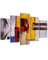 Prints on canvas Yellow 5 Piece abstract for wall to room | FEEBY