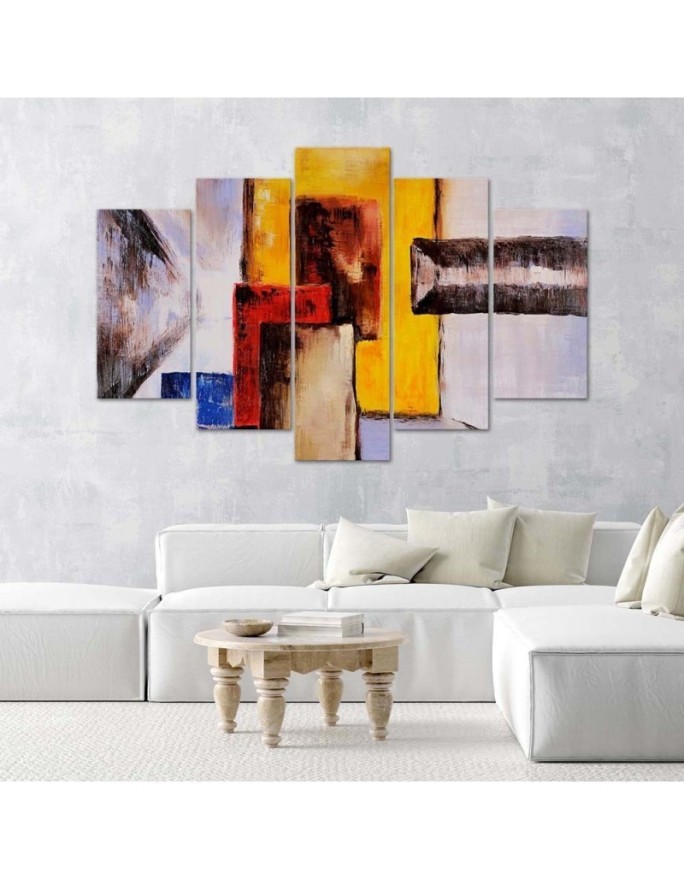 Prints on canvas Yellow 5 Piece abstract for wall to room | FEEBY