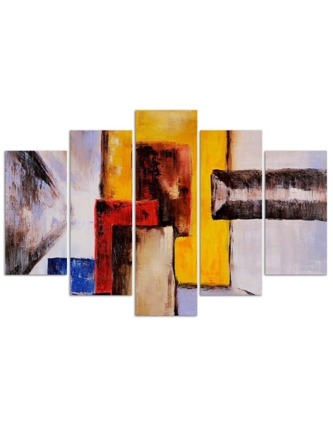 Prints on canvas Yellow 5 Piece abstract for wall to room | FEEBY