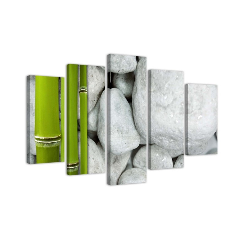 Wall art decor Zen composition with stones and bamboo for wall | FEEBY