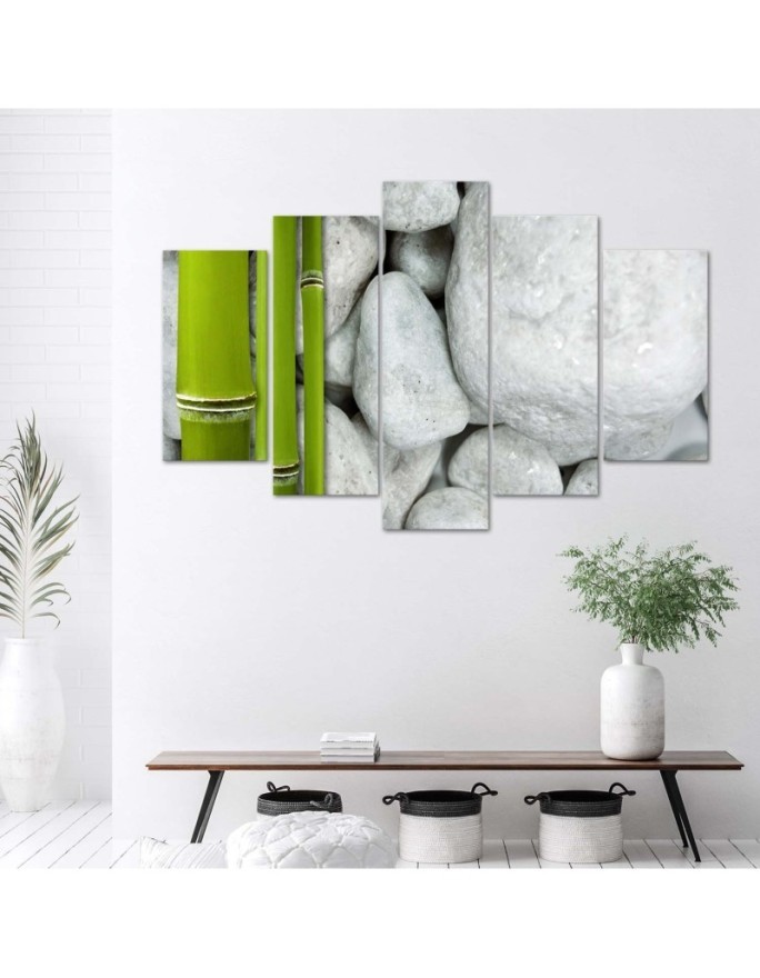 Wall art decor Zen composition with stones and bamboo for wall | FEEBY