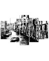 Canvas prints Venice canal for office black and white | FEEBY