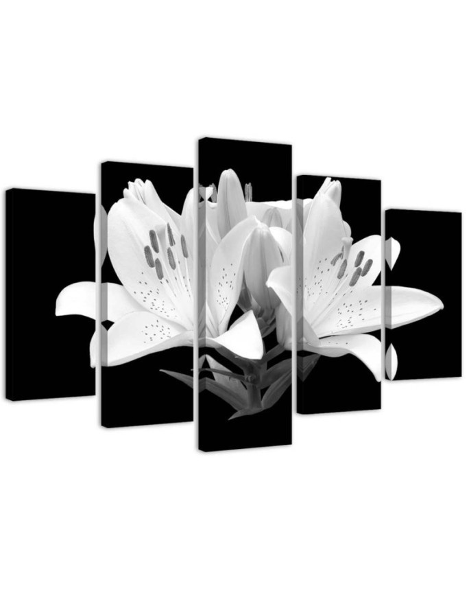 White lilies Canvas painting for living room for the wall | FEEBY