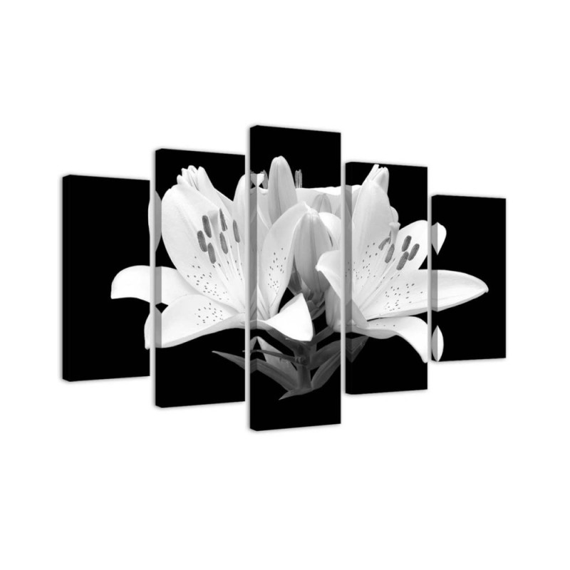 White lilies Canvas painting for living room for the wall | FEEBY