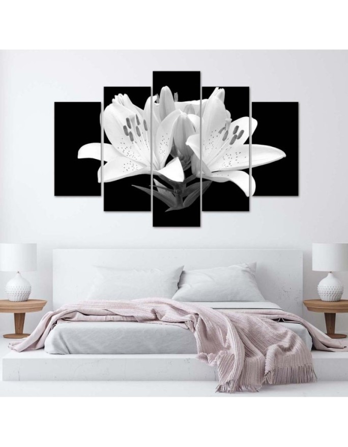 White lilies Canvas painting for living room for the wall | FEEBY