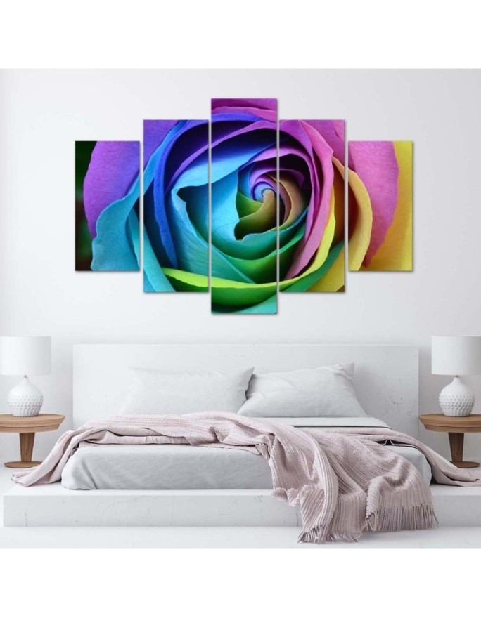 Colourful rose wall art painting for living room, bedroom | FEEBY