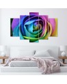 Colourful rose wall art painting for living room, bedroom | FEEBY