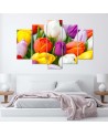 Colourful tulips modern canvas painting | FEEBY