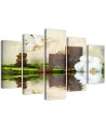 5 Piece Canvas print Zen composition with candles for spa salon | FEEBY