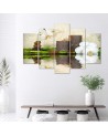 5 Piece Canvas print Zen composition with candles for spa salon | FEEBY