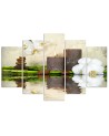 5 Piece Canvas print Zen composition with candles for spa salon | FEEBY