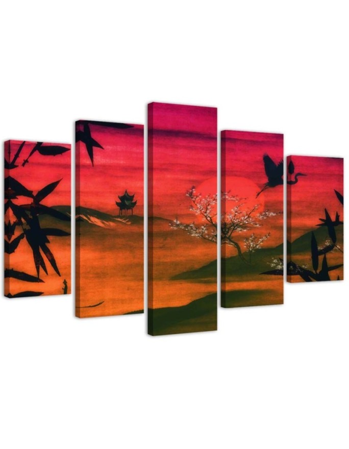 Canvas print Japanese red...