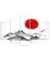 Canvas print Japan mountains sun printed on canvas | FEEBY