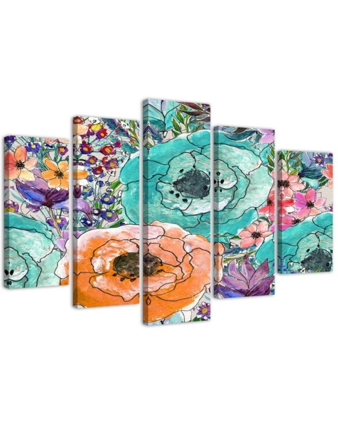 Canvas print Flower composition abstract for living room wall | FEEBY