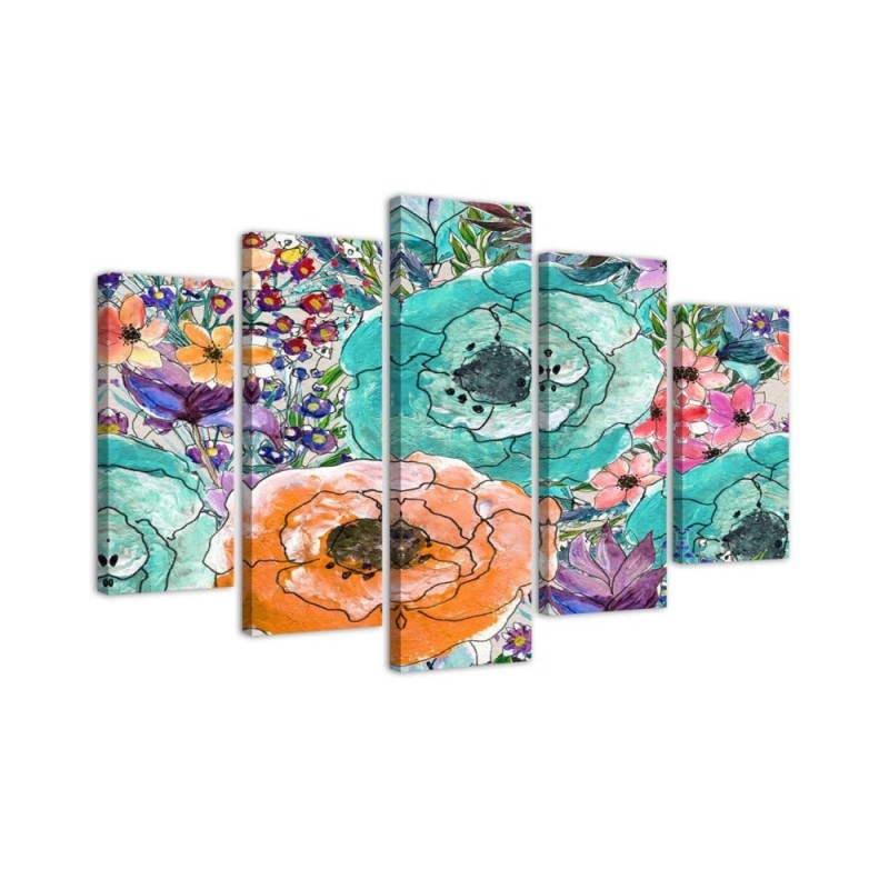 Canvas print Flower composition abstract for living room wall | FEEBY