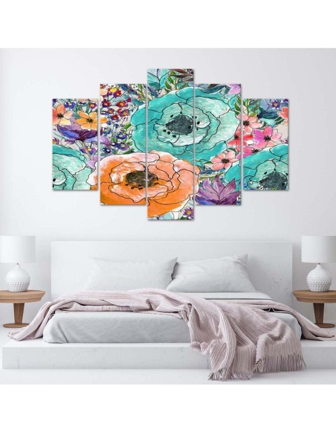 Canvas print Flower composition abstract for living room wall | FEEBY