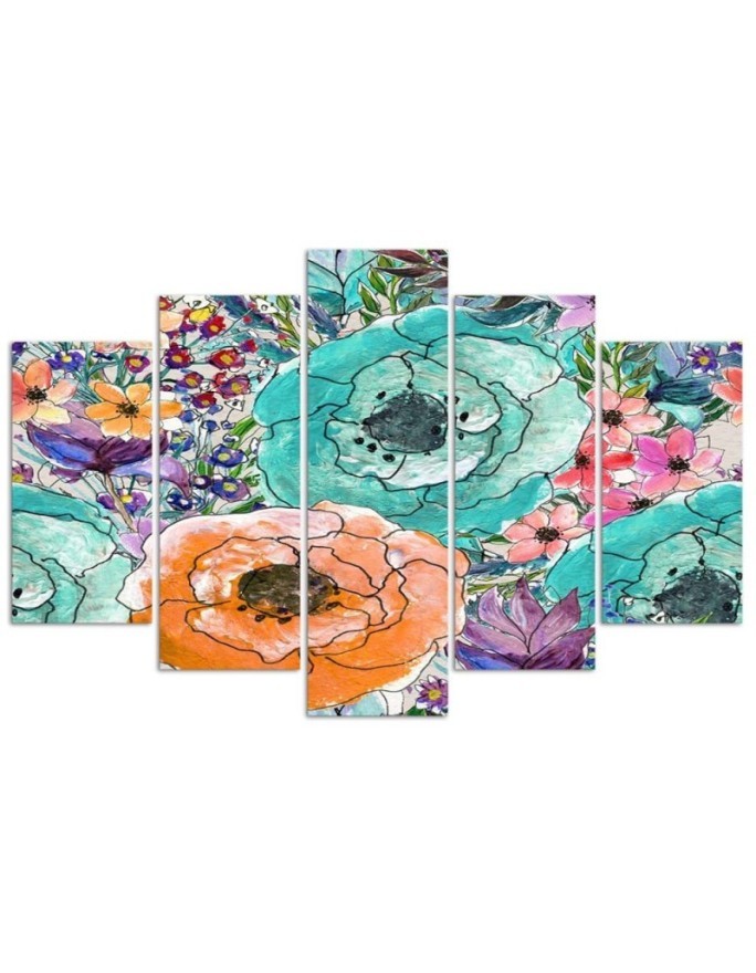 Canvas print Flower composition abstract for living room wall | FEEBY