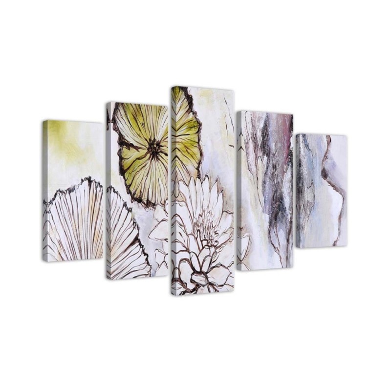 Canvas print Hand-painted flowers for room wall | FEEBY