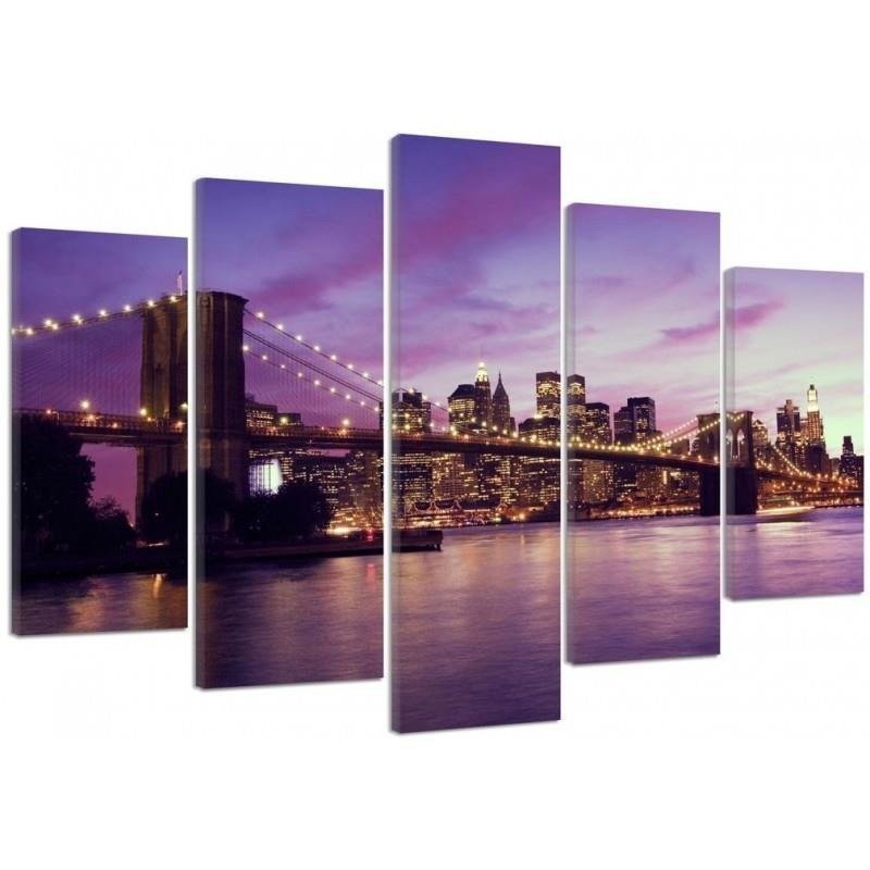 Canvas print printed on canvas Manhattan at sunset | FEEBY