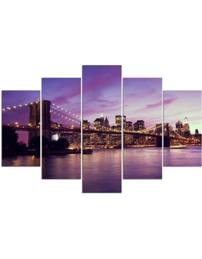 Canvas print printed on canvas Manhattan at sunset | FEEBY