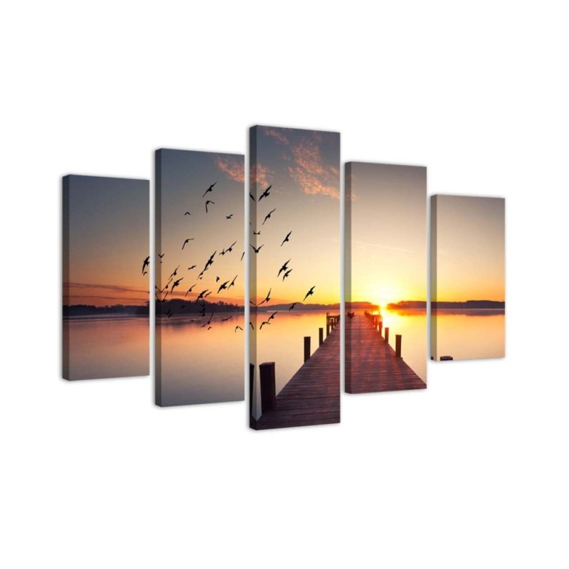 Canvas print modern Walk on the pier for wall | FEEBY