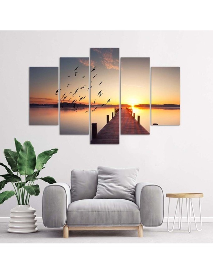 Canvas print modern Walk on the pier for wall | FEEBY