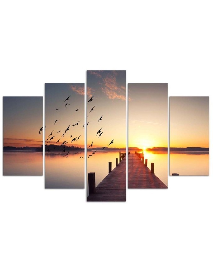 Canvas print modern Walk on the pier for wall | FEEBY