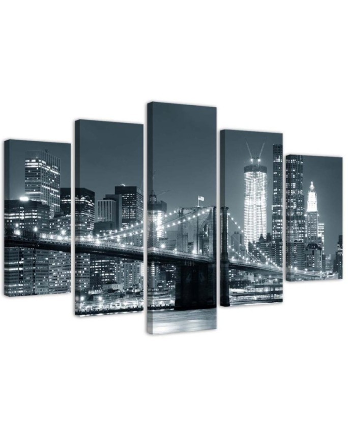 Brooklyn Bridge black and white painting for living room, office | FEEBY